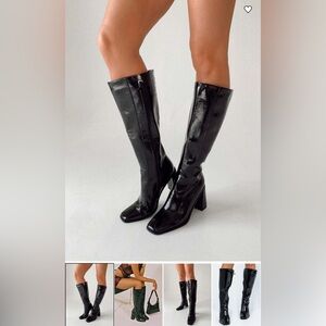 Princess Polly Black Knee-High Boots